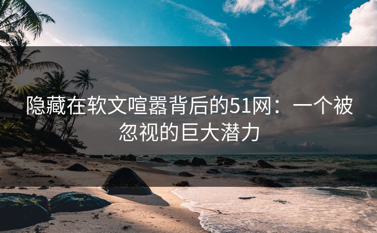 隐藏在软文喧嚣背后的51网：一个被忽视的巨大潜力